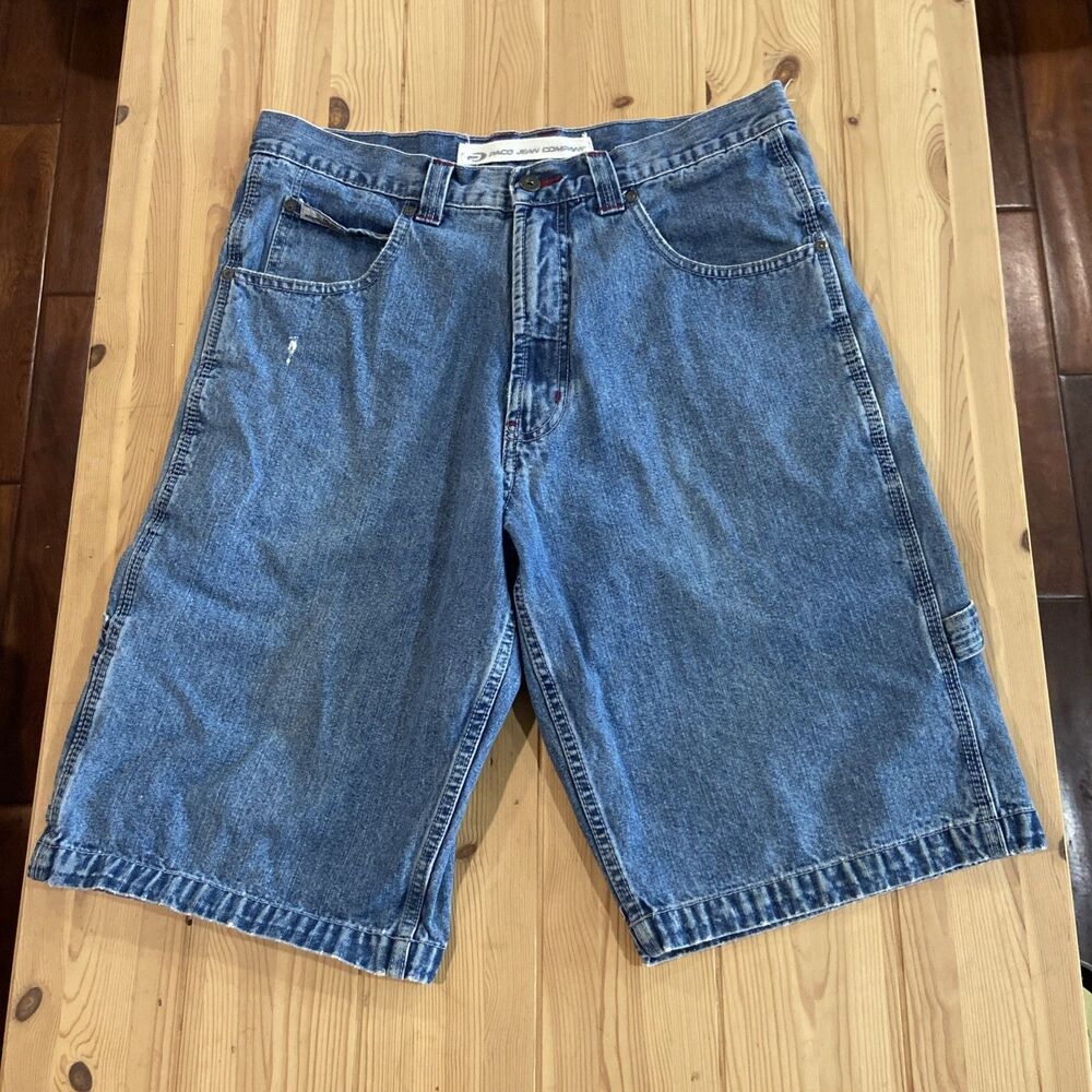 Vintage Paco Jeans Shorts Mens 33 Denim Jorts Blue Y2K Hip Hop Baggy